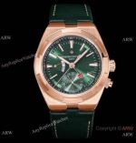 Luxury Replica Vacheron Constantin new Overseas Dual Time Green Leather Strap Bracelet